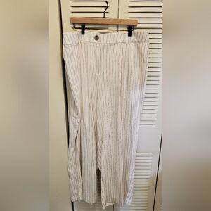 NWOT Lane Bryant Black and White Pin Stripe Wide leg linen pants size 20
